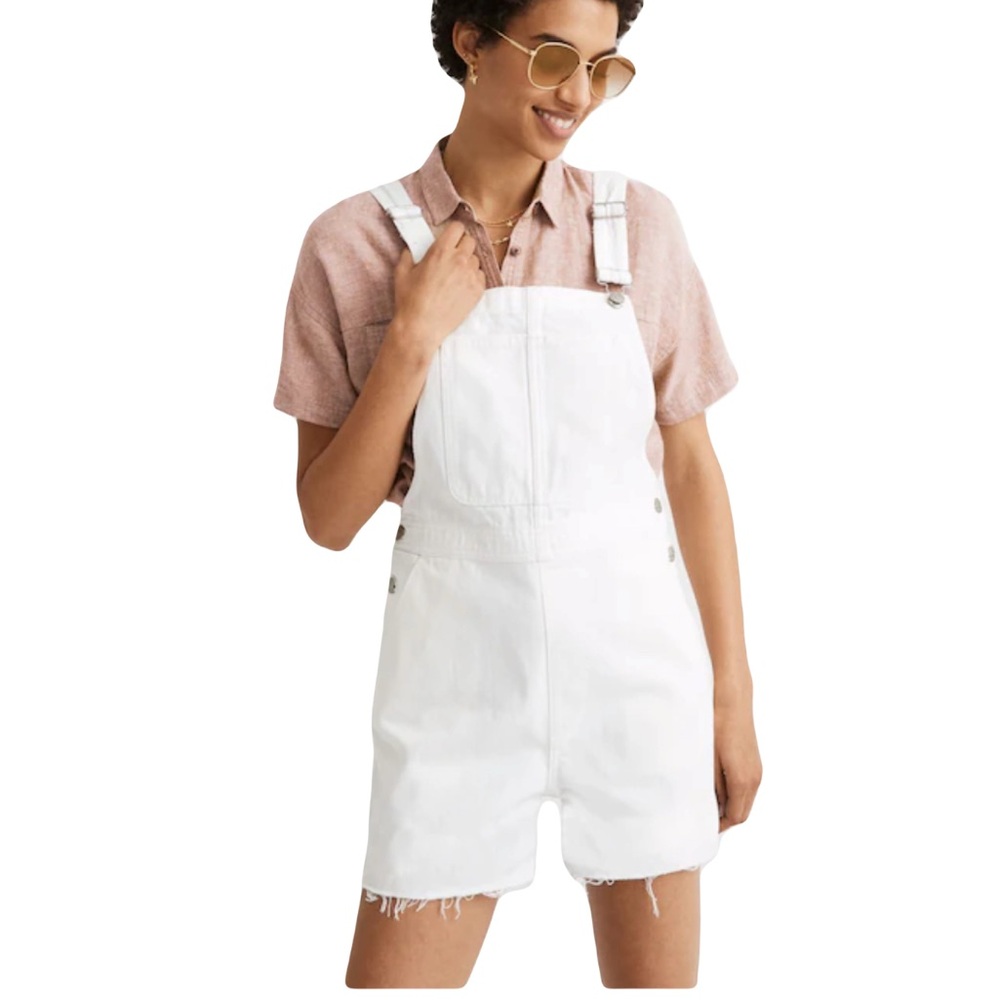 Madewell Adirondack Short Overalls in
Tile White Xs Like New